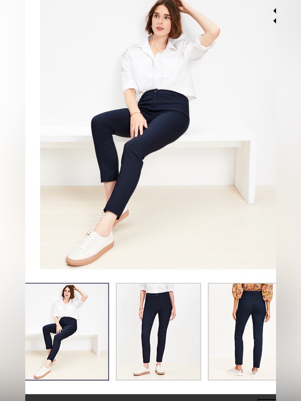 LOFT NAVY BLUE SUTTON SKINNY PANTS SIZE 0
